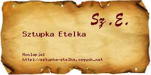 Sztupka Etelka névjegykártya